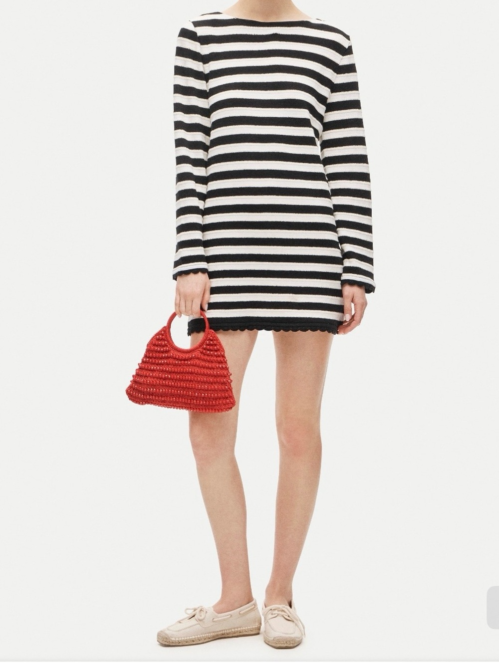J Crew Boatneck Crochet Mini Dress